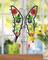 Gifts for Mom Butterfly Suncatcher I Love You Mom Stained Glass Sun Catcher Hanging for Window Wind Chime Pressed Dried Flowers Engraved and Metal Charm Mothers Day Valentine's Birthday Decor